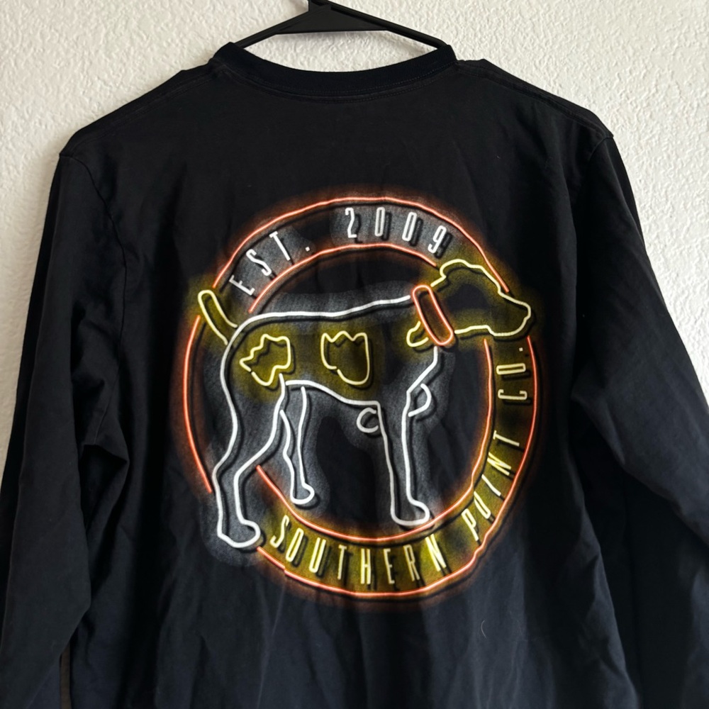 Black Long Sleeve Shirt with Dog Graphic